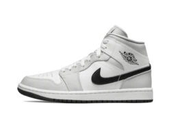 Air Jordan 1 Mid White Light Smoke Grey